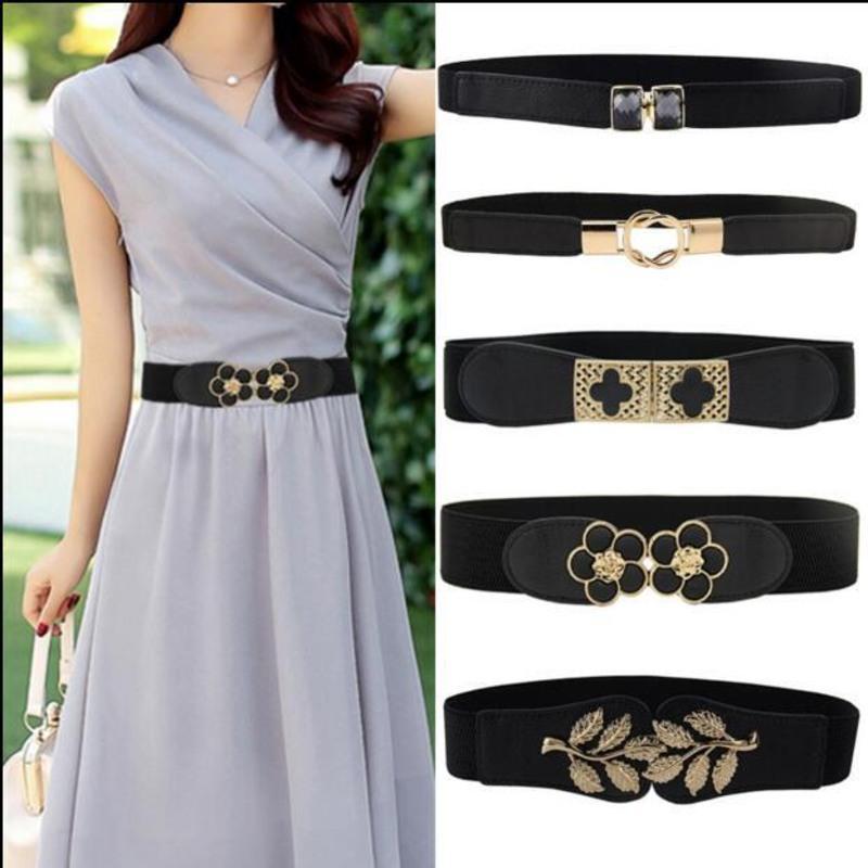 韩版宽松紧腰带女式松紧弹力宽窄腰封女装饰连衣裙细腰带三角形松紧
