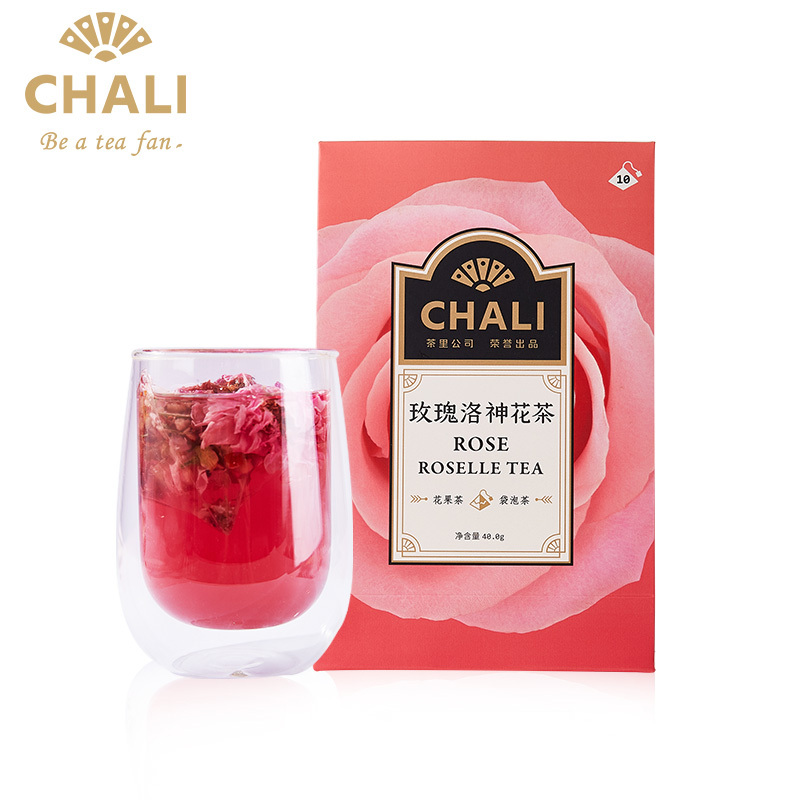 茶里(ChaLi) 玫瑰洛神花茶玫瑰茄茶洛神花茶10包/盒