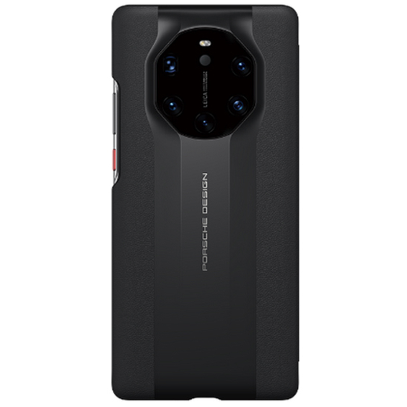 华为(HUAWEI) Mate40 RS保时捷设计智能视窗手机壳保护套防摔全包手机套商务皮夹皮套真皮(玄黑)