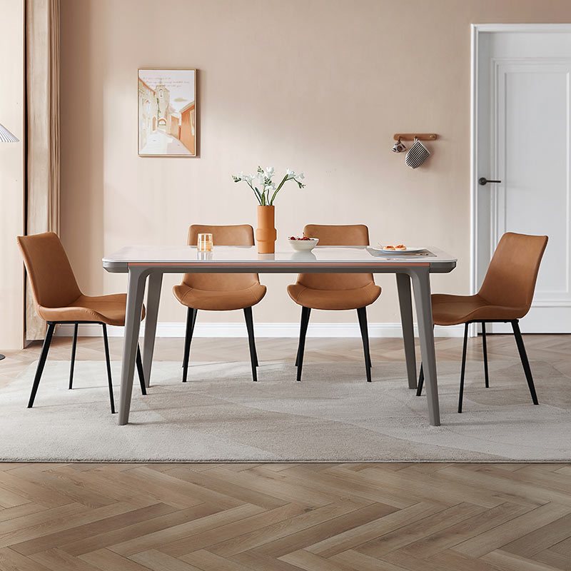 林氏家居现代简约大理石纹硬核岩板餐桌实木腿小户型ins高颜值实用