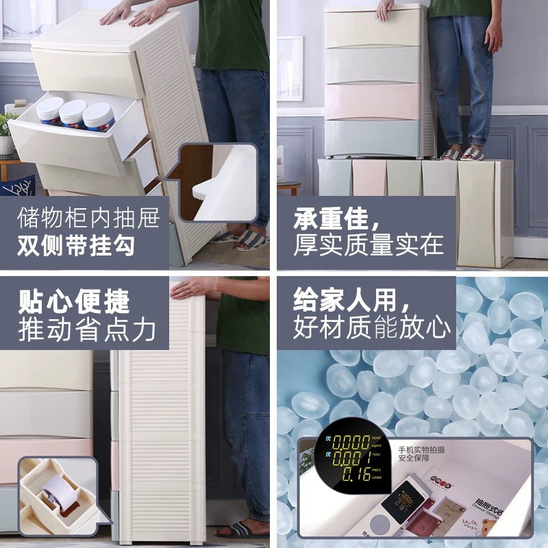 65cm宽大容量加深收纳柜子抽屉式家用塑料宝宝孩子衣柜储物柜子收纳柜 三维工匠高清大图