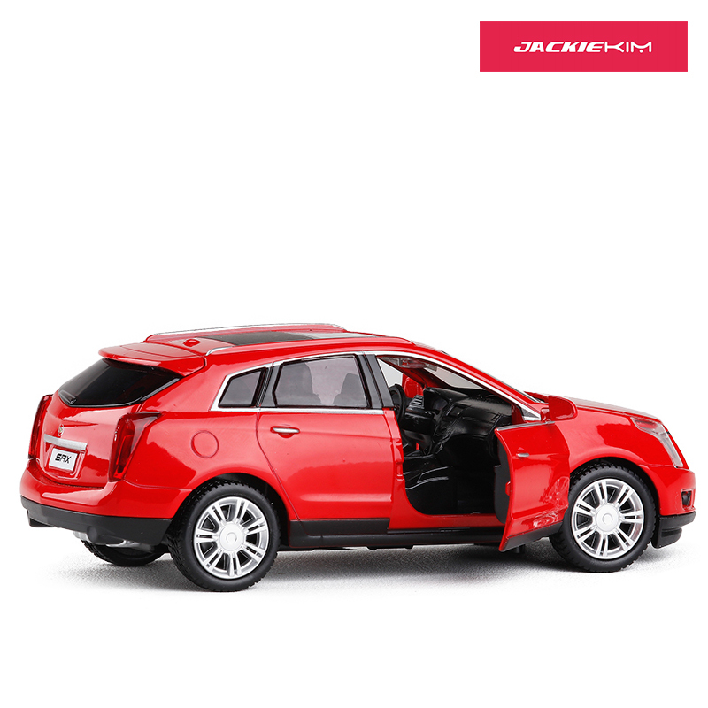 彩珀132凯迪拉克srx越野车合金车模声光回力儿童汽车模型玩具车白色