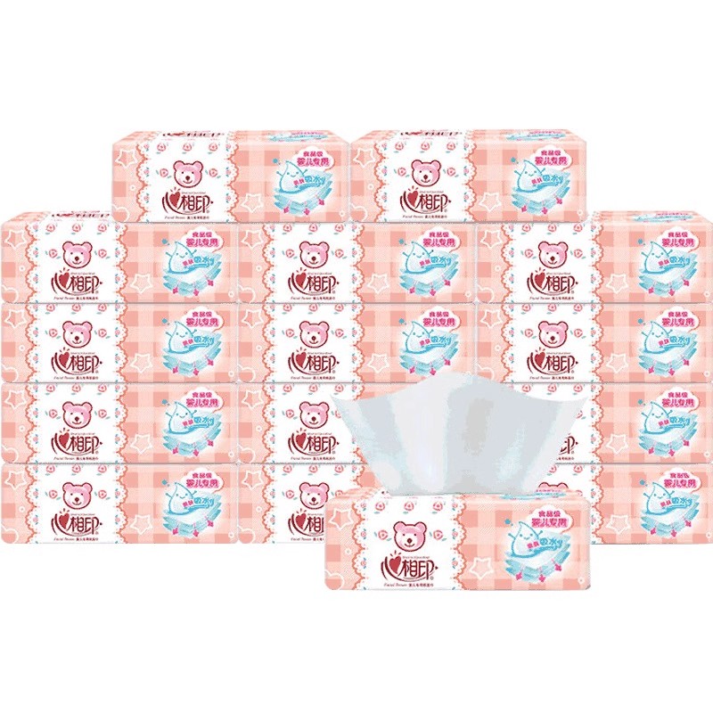 心相印 DT1110(箱装)心相印婴用型110抽15包装三层塑装纸面巾(M码)3提/箱高清大图
