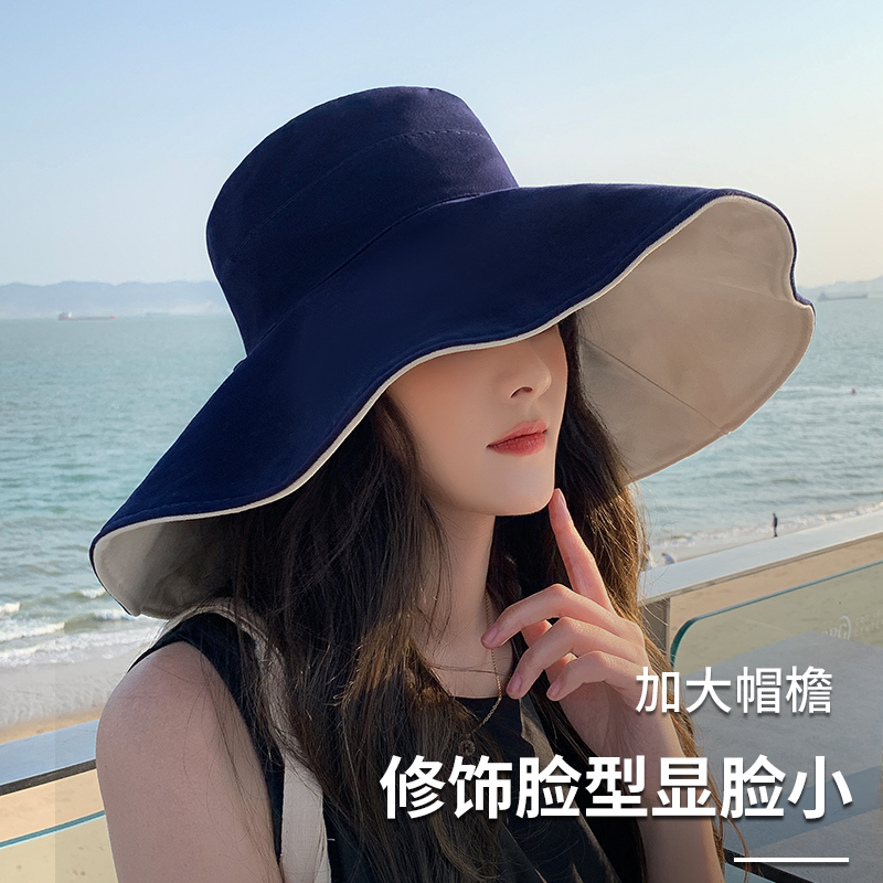 啄木鸟帽子女夏大檐防紫外线户外防晒遮阳休闲百搭女士太阳渔休夏高清大图