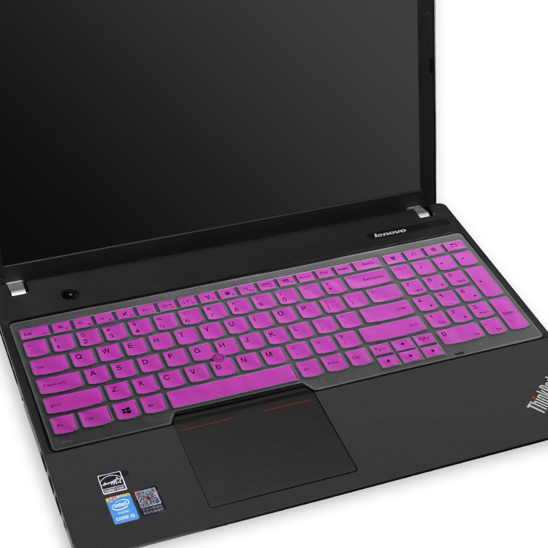 笔记本键盘膜适用15.6寸联想thinkpad保护e560贴e550防尘e531罩e570全覆盖e530c|半透紫色