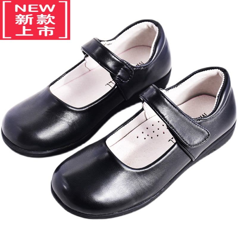 可莉允女童黑色皮鞋学校儿童表演出礼仪学生合唱校鞋小孩舞台走秀公主鞋运动休闲鞋图片