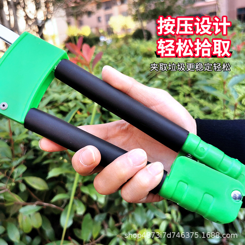 垃圾夹子加长柄卫生拾物器免弯腰野外环卫工人夹子工具户外 90cm铝合金双杆垃圾夹高清大图