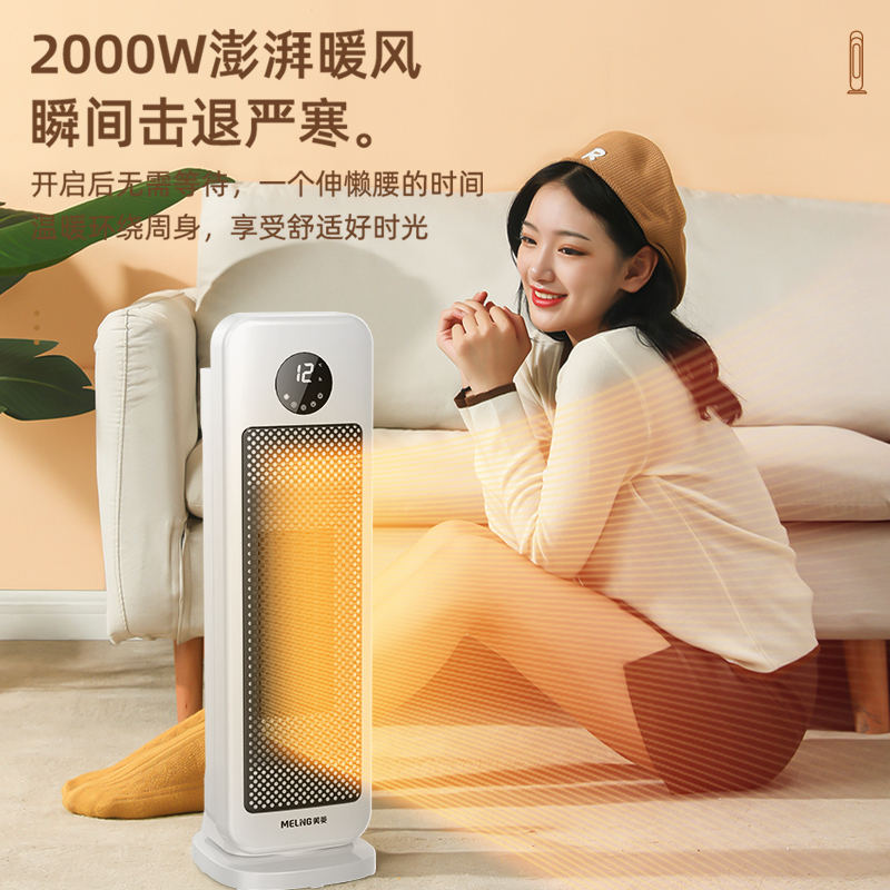 美菱(MeiLing) 取暖器家用暖风暖气摇头浴室暖风扇冷暖两用热风机MPN-DG2040(白色遥控)-C-SD