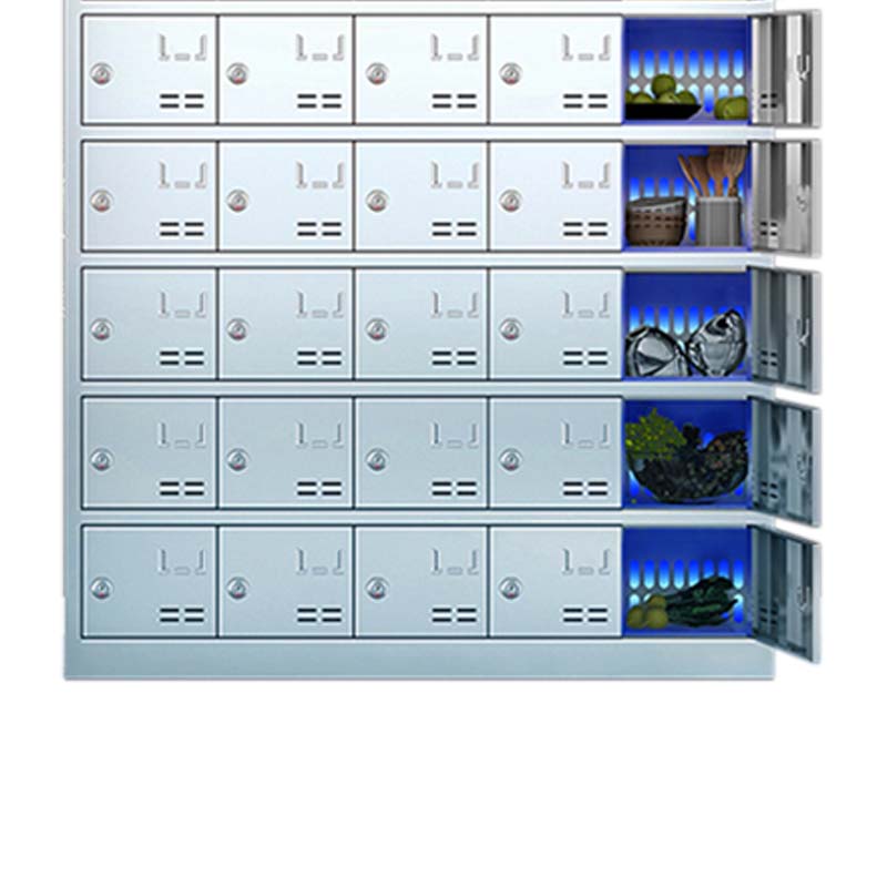 DXBG不锈钢员工食堂消毒餐厅紫外线高温餐盘餐具柜多格饭盒储物柜40门碗柜 紫外线消毒+高温热风循环高清大图