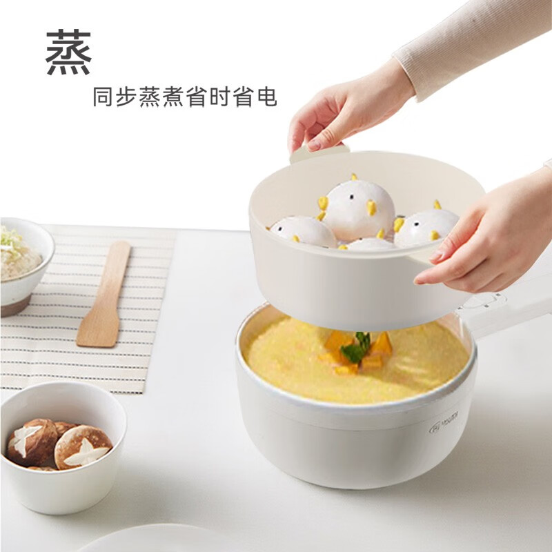 艾青春AIYOUth)家用大火力小型多功能电火锅(带蒸笼) AI-HG303高清大图