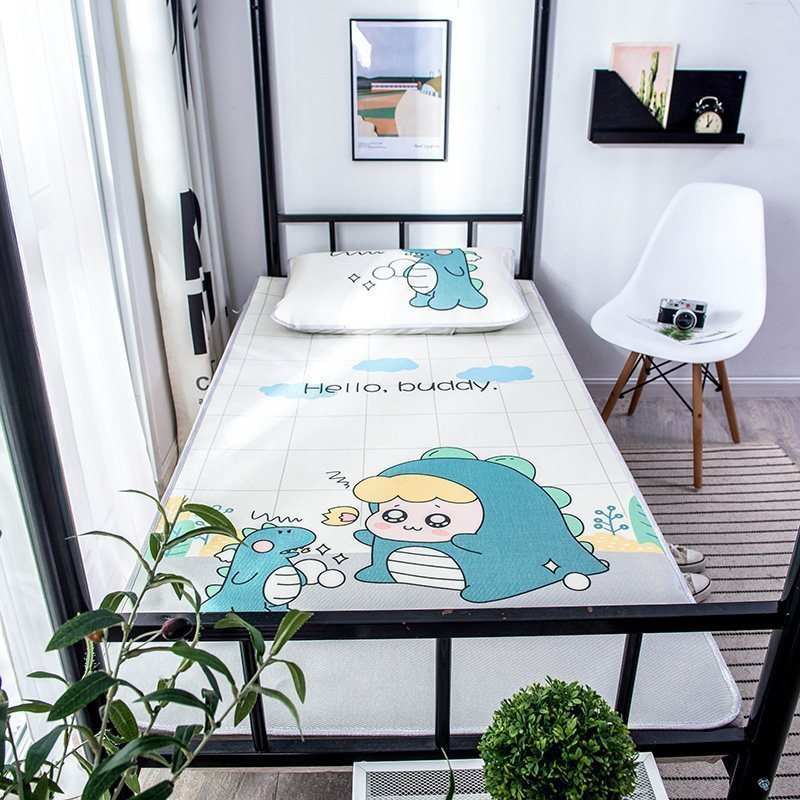 美帮汇风冰丝凉席0.9m大学生单人床宿舍夏季凉席可水洗折叠寝室软席高清大图