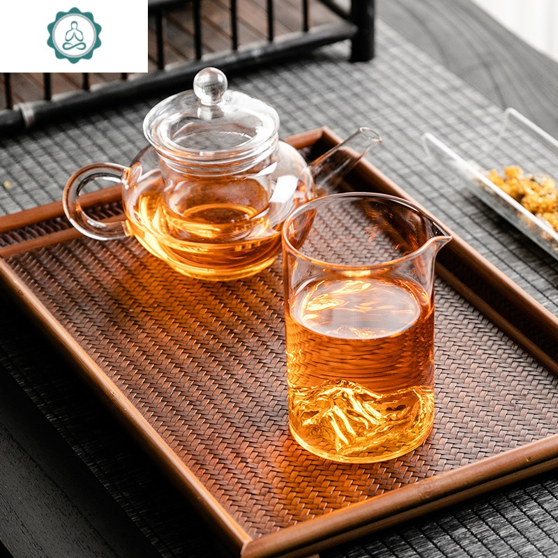 耐热玻璃公道杯公杯茶漏套装加厚大号茶海分茶器功夫茶具配件 封后 玻璃[70乘85]无由公杯
