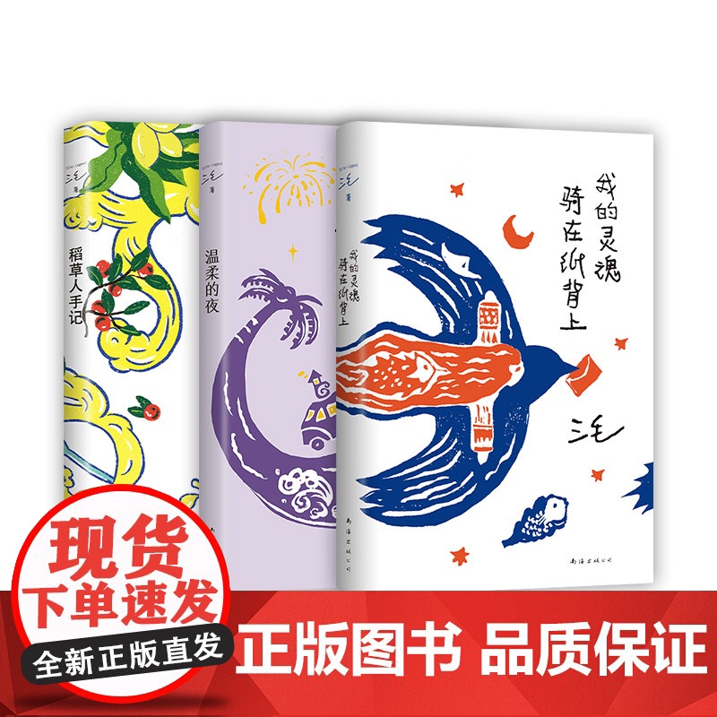 三毛经典作品3册 我的灵魂骑在纸背上 温柔的夜 稻草人手记 华语经典文学散文作品高清大图