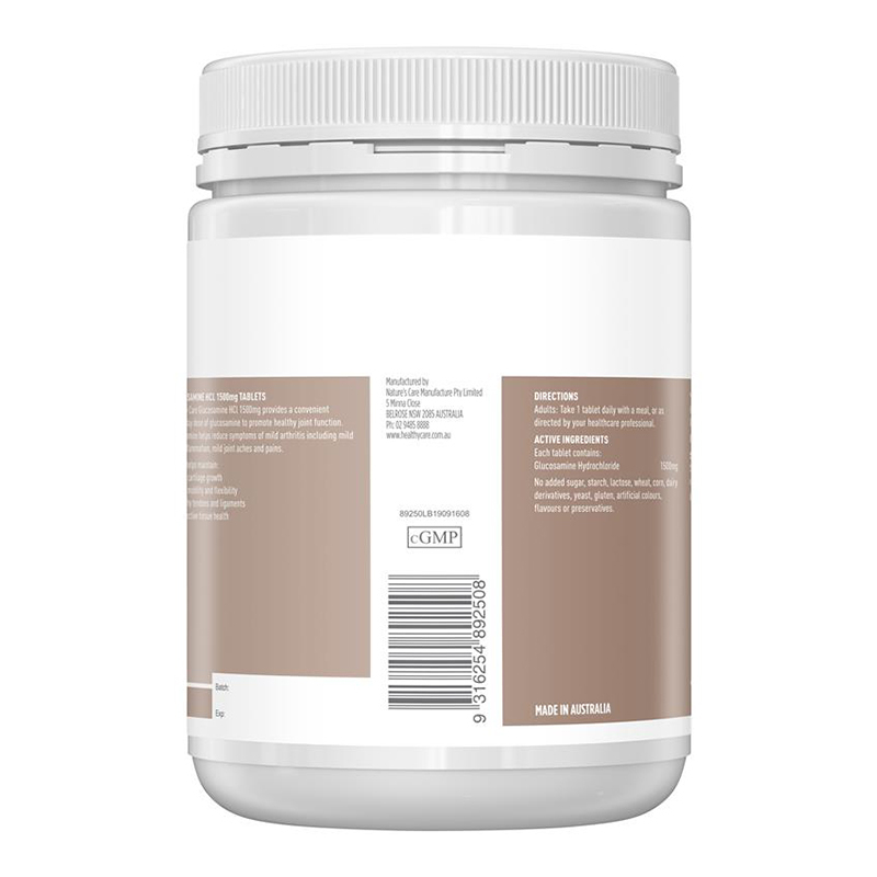 Healthy Care维骨力关节灵盐酸氨糖关节骨骼保护片剂1500mg400粒/瓶装 澳洲原装进口膳食营养补充剂