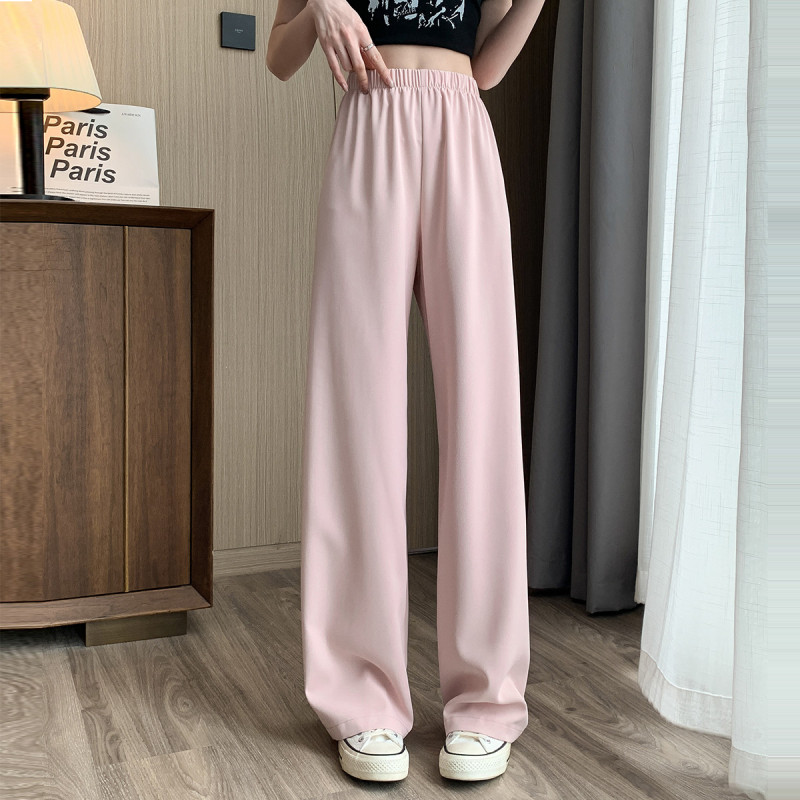 唐狮休闲长裤子女春夏季时尚休闲裤宽松休闲高腰垂感阔腿裤休闲阔腿裤