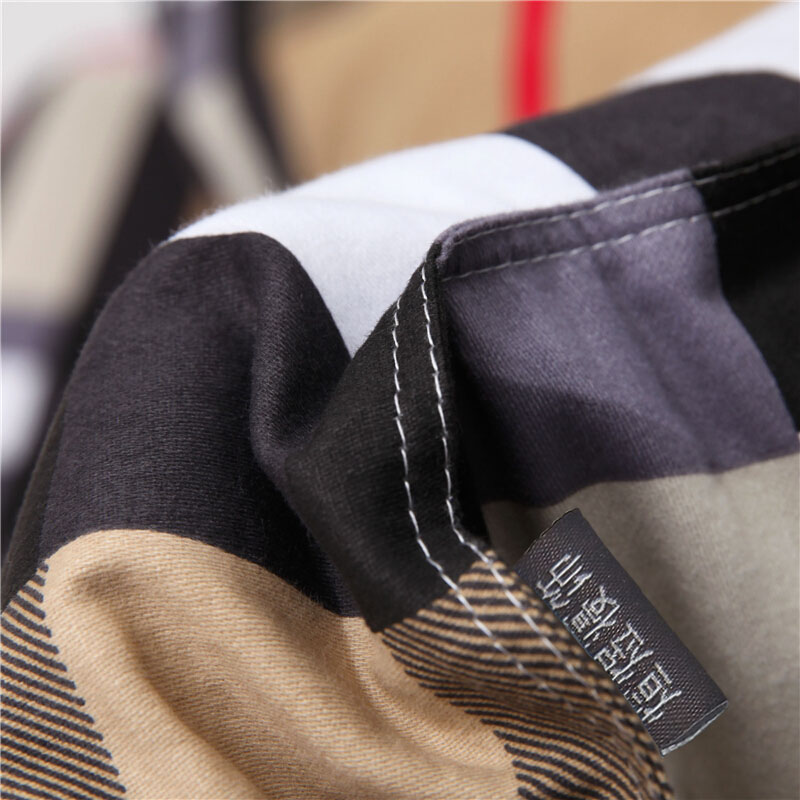 煊煜 全棉床品七件套(驼色格) 1.2米床用 套高清大图