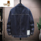 YANXU牛仔外套男士潮流潮牌印花夹克休闲帅气褂子青少年学生衣服