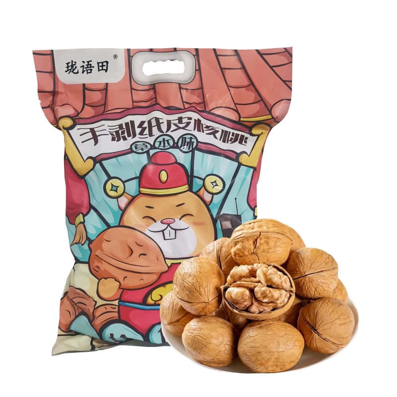 珑语田 手剥纸皮核桃(草本味)2.5千克 袋高清大图