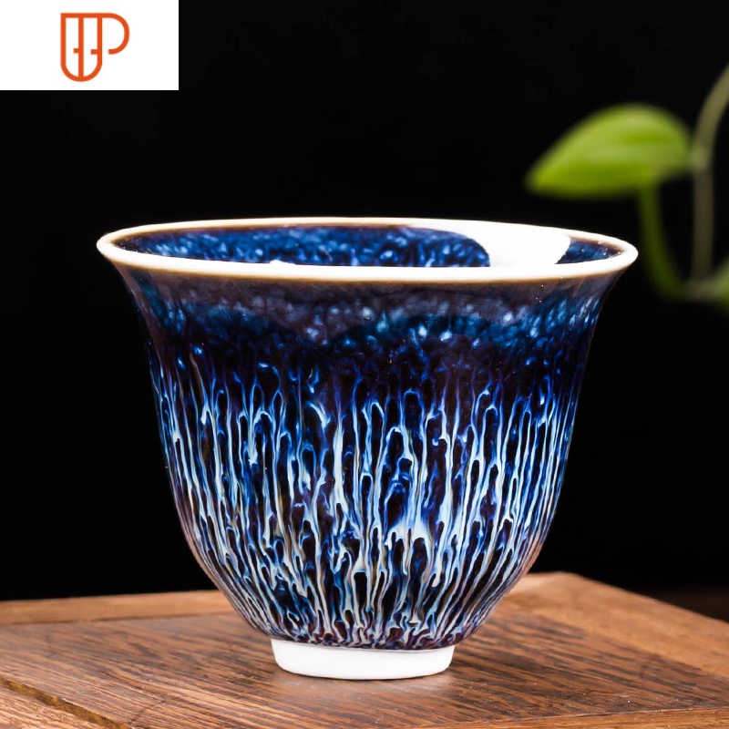 窑变建盏茶杯家用天目釉兔毫品茗杯手工铁胎主人杯陶瓷个人杯单杯