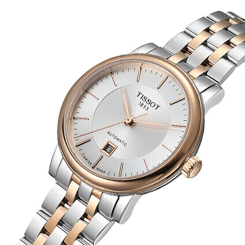 天梭(tissot)卡森臻我系列钢带机械女表t122.207.22.031.01