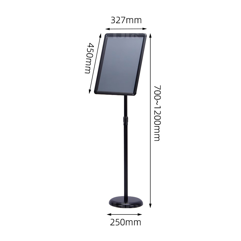 翌嘉YJ5011533 A3立牌指示牌酒店导向牌立式广告牌指引牌落地展示牌 黑色圆角高清大图