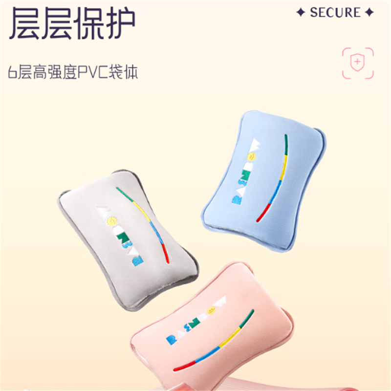 彩虹免洗加厚亲肤绒插手电热暖手宝T614-F粉色高清大图