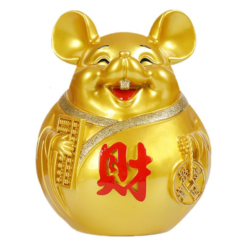 老鼠存钱罐只进不出储蓄罐不可取大容量家用创意金钱鼠储钱罐摆件 三维工匠 金鼠中号24*19*19(可取)(送底垫高清大图