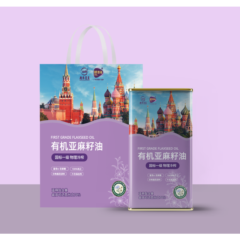 25年鲜吉仙俄罗斯有机亚麻籽油简装198型1L