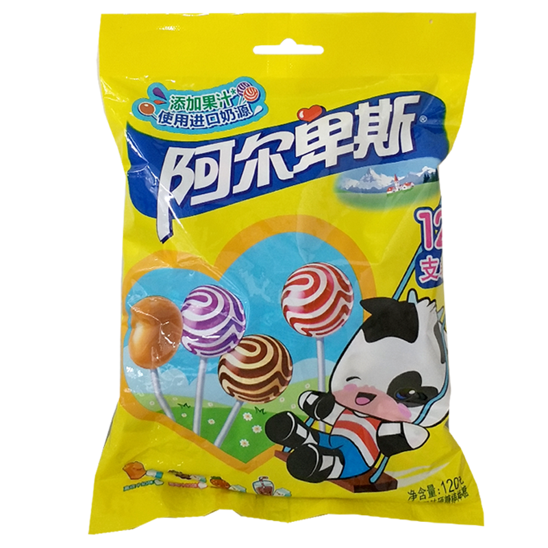 阿尔卑斯糖果零食品3味混合特浓牛奶棒棒糖结婚喜糖20支袋装120g参数