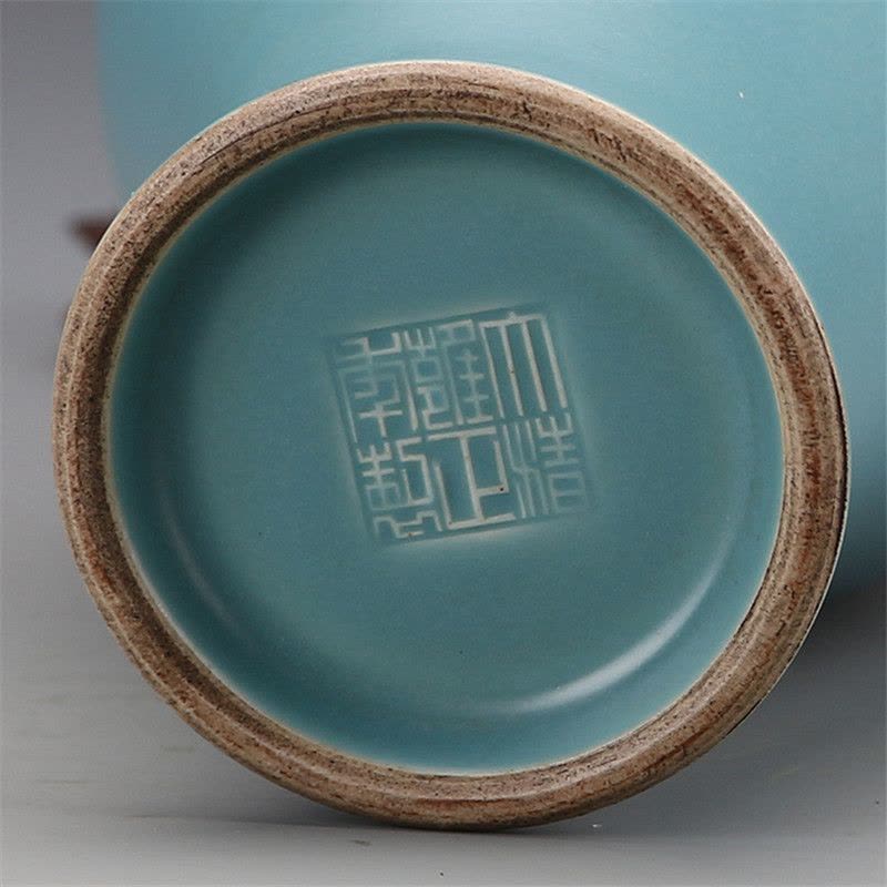 仿汝窑釉天蓝梅瓶精品仿古瓷器收藏品景德镇古董瓷器古玩复古摆件【价格