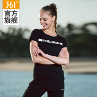 361°女士装白色运动短袖黑色T恤女士2018春夏季361°粉色体恤跑步上衣