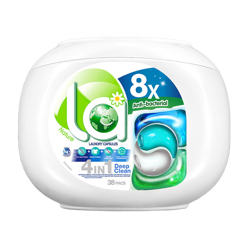 威露士La天然四合一洗衣凝珠38粒除菌持久留香浓缩洗衣液洗衣球 38粒(去渍)
