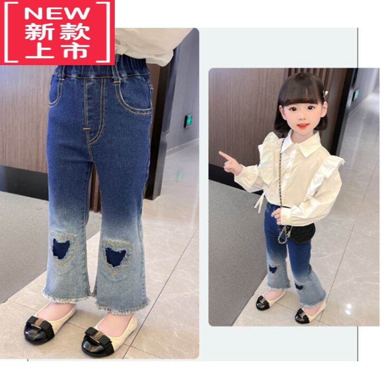 可莉允女童秋季针织衫2022新款儿童爱心毛衣小女孩洋气韩版外套开衫上衣