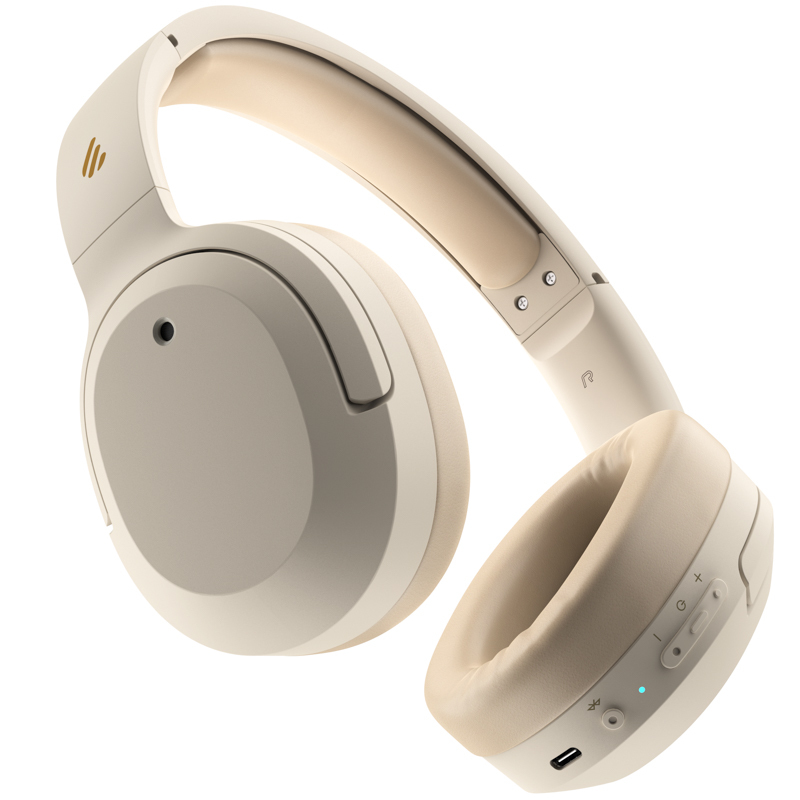 edifier漫步者w820nb头戴式蓝牙无线降噪运动音乐耳机hires金标云岩白