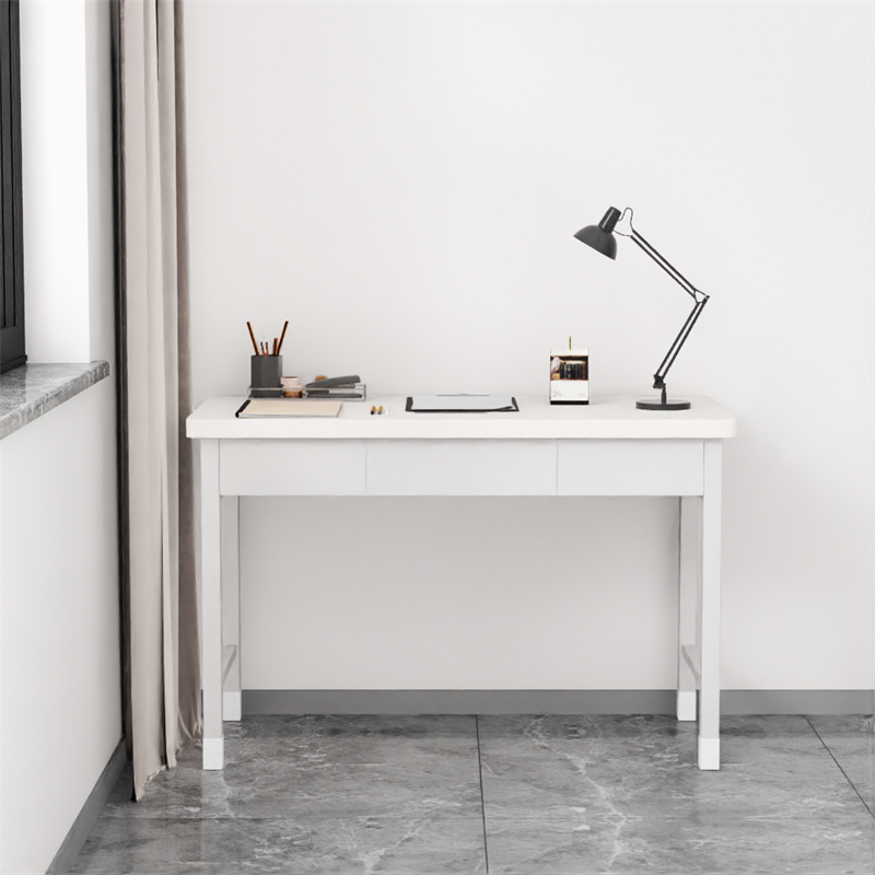 富路达钢制士兵学习桌士官写字桌电脑桌内务办公桌宿舍干部三抽桌高清大图