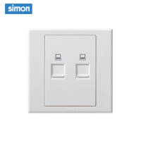 西蒙(simon) E3 插座开关插板86型开关插座面板 2位电脑插座 双电脑 雅白色