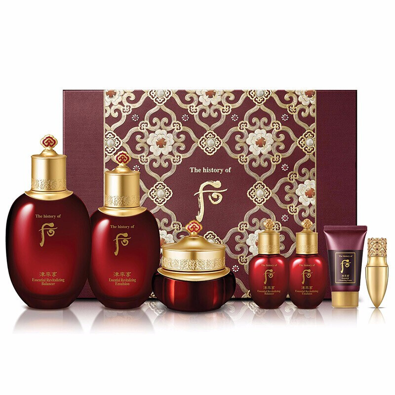 韩国whoo后套装盒套装护肤保湿化妆品面部护肤套装礼盒津率享红华凝香