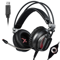 西伯利亚(XIBERIA)V10 电竞游戏耳机头戴式7.1声道重低音7彩发光电脑耳麦吃鸡耳机 灰色