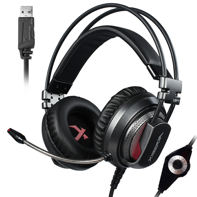 西伯利亚(XIBERIA)V10 电竞游戏耳机头戴式7.1声道重低音7彩发光电脑耳麦吃鸡耳机 灰色
