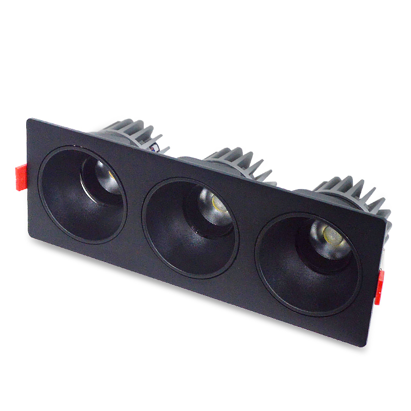 LED射灯 防眩光 嵌入式 三头15W*3 白光