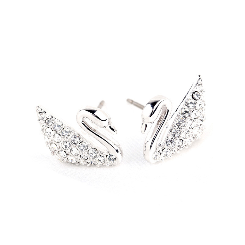 SWAROVSKI 施华洛世奇 经典人造水晶满钻天鹅女士造型耳环1116357