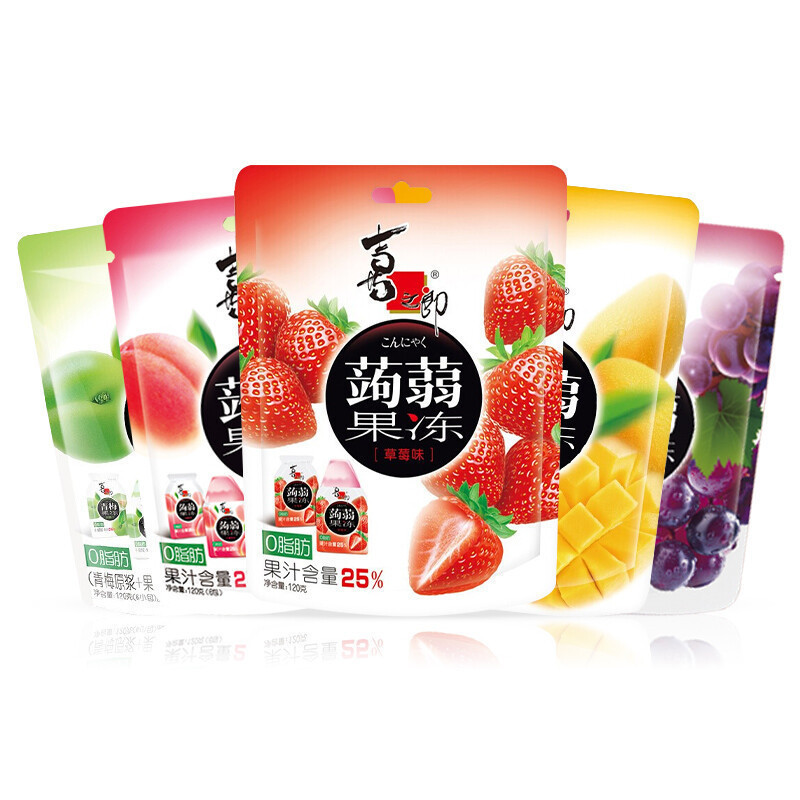 满199减120喜之郎蒟蒻果冻120g小包装可吸布丁水果汁味儿童网红解馋
