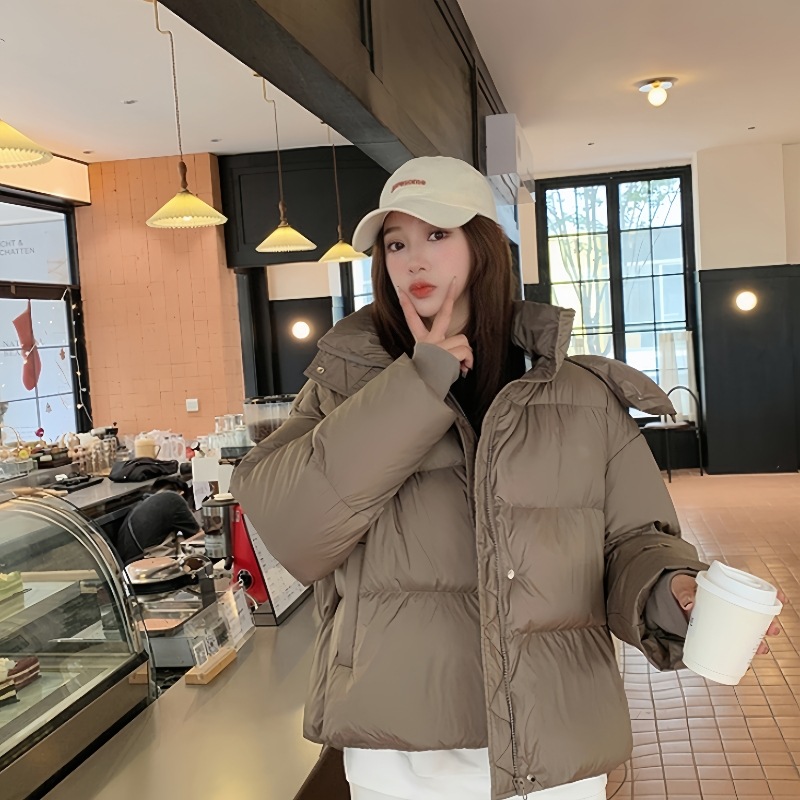 2025年冬季新款高品质超厚棉服短款宽松棉衣小个子连帽面包服外套高清大图