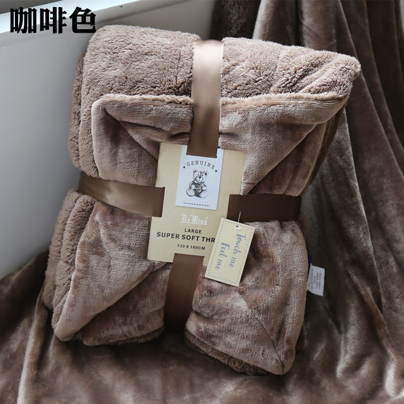 毛毯加厚舒棉绒法兰绒双层单人双人毯子宿舍学生冬季绒毯保暖床单咖啡色180X200CM双层加大!4.1斤