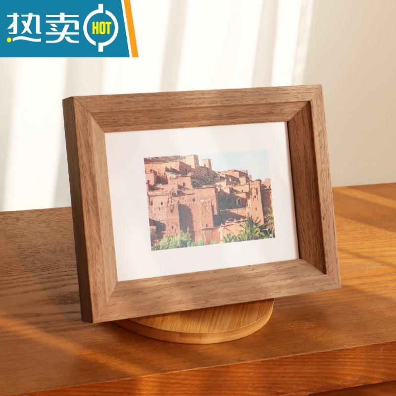 敬平照片打印加相框摆台洗照片做成定制礼物六寸6寸7寸实木相册框挂墙 原木色+[免费洗照片] 10寸[可放20.3x25.高清大图