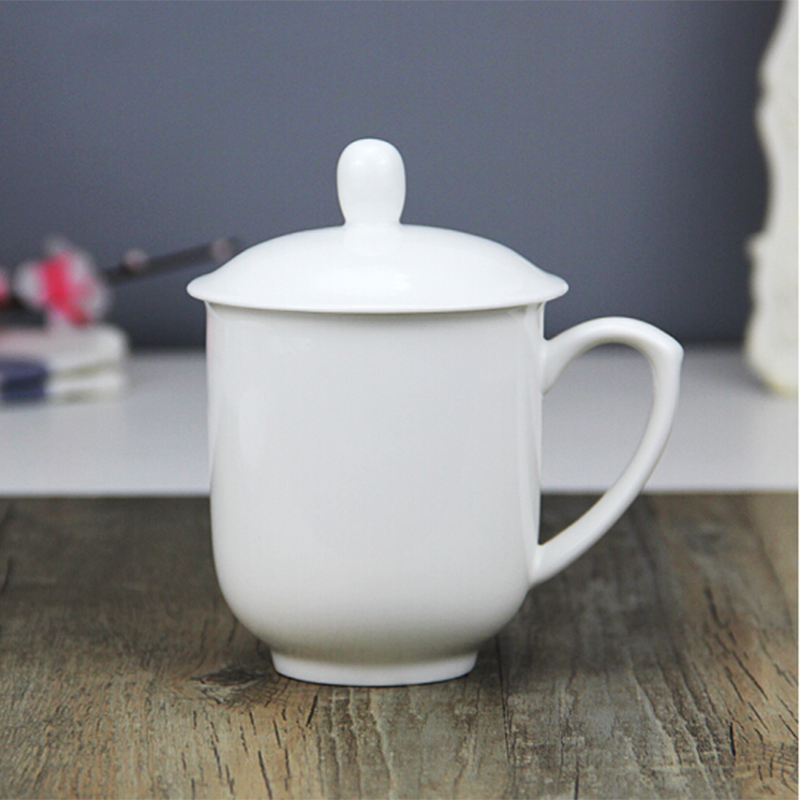 伟杰骨瓷杯子办公室水杯会议杯陶瓷杯子大号