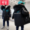 可莉允男童冬款加绒派克服棉衣大童洋气2022新款外套冬装炸街棉服大毛领