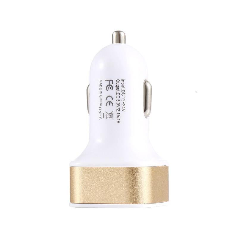 汽车用车载充电器手机通用多功能2A双usb车充一拖二点烟器转接头