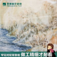 蒙娜丽莎瓷砖电视背景墙瓷砖800*800高温微晶石客厅现代抽象石纹 百川归海
