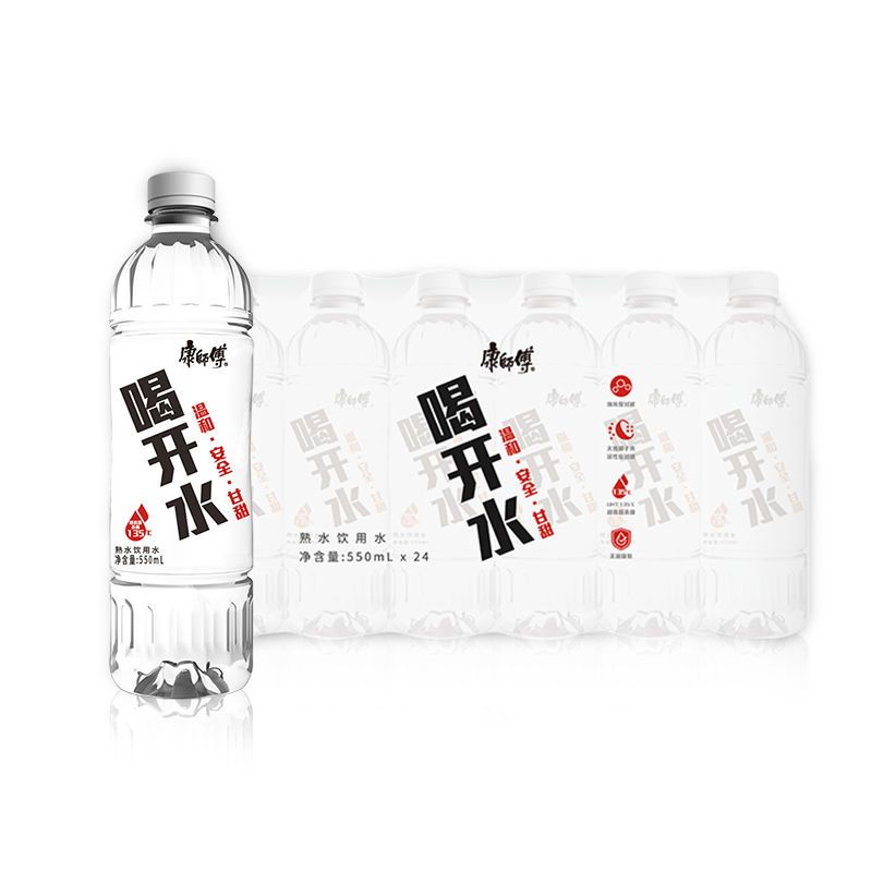 康师傅 喝开水550ml/380ml 熟水温和 饮用水超高温杀菌家庭装 熟水饮用水380ml*6瓶